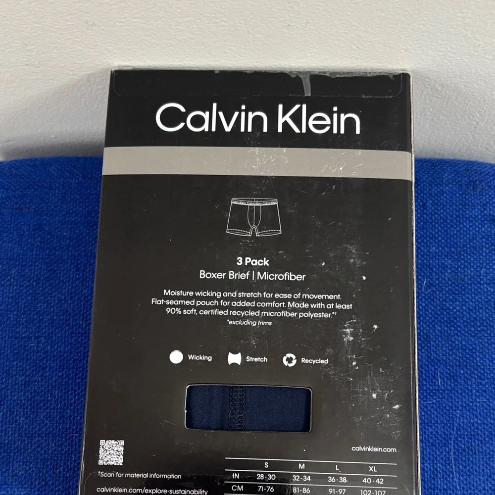 Calvin Klein Men's Black and Blue Boxer Briefs - 3 Pack - Picture 3 of 3